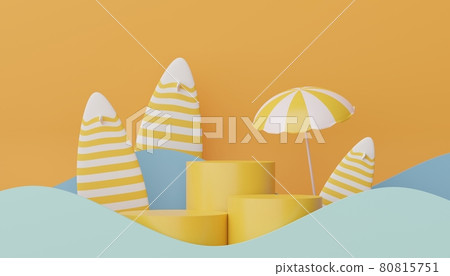 3d podium stand for product presentation with summer concept. Pedestal platform for cosmetic advertising. Minimal summer vacation. 3d podium stand for product presentation with summer concept. Pedestal platform for cosmetic advertising. Minimal summer vacation. 80815751
