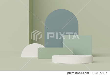 3d render of Abstract minimal display podium for showing products, cosmetic presentation and mock up. Showcase scene with pastel earth tone background. Illuminated simple geometric shapes. 3d render of Abstract minimal display podium for showing products, cosmetic presentation and mock up. Showcase scene with pastel earth tone background. Illuminated simple geometric shapes. 80815904