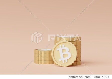 3d render stack of cryptocurrency Bitcoin. Cryptocurrency digital currency concept. 3d render stack of cryptocurrency Bitcoin. Cryptocurrency digital currency concept. 80815924