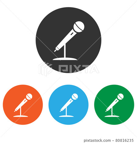 Microphone mic icon. Vector illustration, flat design. Microphone mic icon. Vector illustration, flat design. 80816235