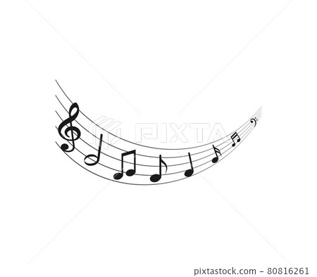 Musical notes on white background. Vector illustration. 80816261