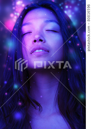 A digitally manipulated artistic portrait of a woman A digitally manipulated artistic portrait of a woman 80816596