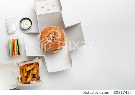 Set of fast food, delivery, restaurant menu, delicious meal, modern business Set of fast food, delivery, restaurant menu, delicious meal, modern business 80817453