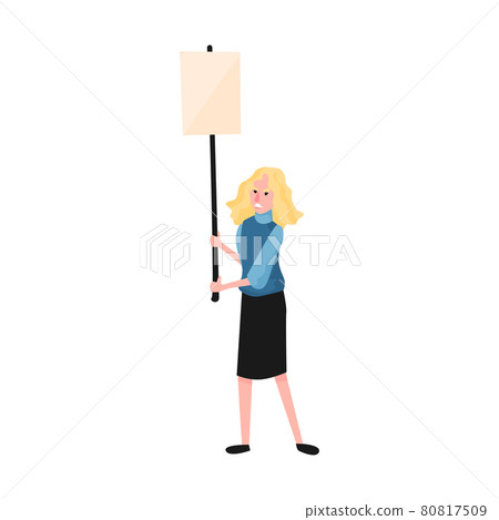 Flat Protesting Woman 80817509