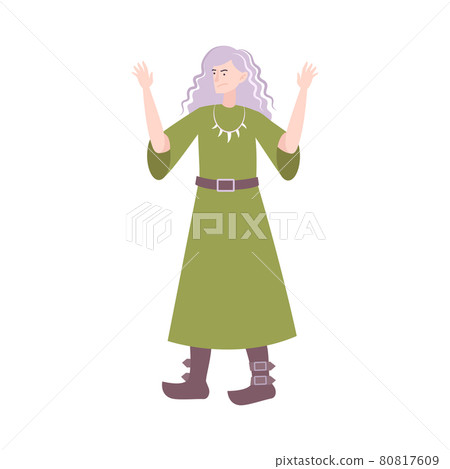 Flat Witch Illustration 80817609