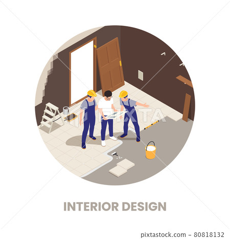 Interior Designer Circular Composition 80818132