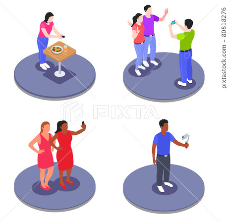 Mobile Photography Video Isometric Set 80818276