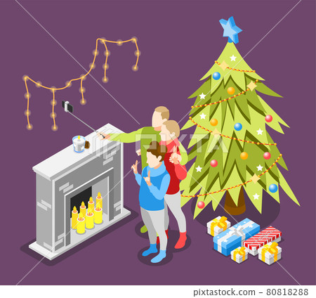 Christmas Isometric Background 80818288