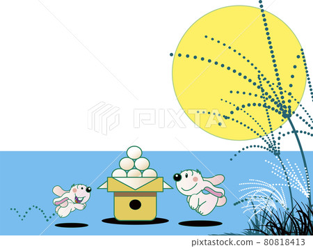 Rabbit parent and child who come to eat dumplings on the 15th night Rabbit parent and child who come to eat dumplings on the 15th night 80818413