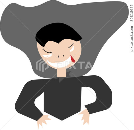一個可愛又可怕的吸血鬼在萬聖節出現 插圖素材 圖庫