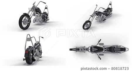 3d illustration. Classic custom motorbike. 3d rendering. 80818723