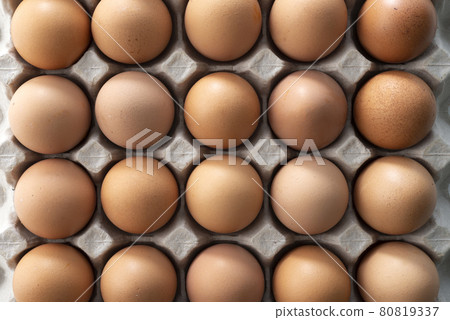 Chicken eggs in carton box,close up Chicken eggs in carton box,close up 80819337