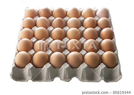 Organic Chicken eggs in carton box isolated on white Organic Chicken eggs in carton box isolated on white 80819344