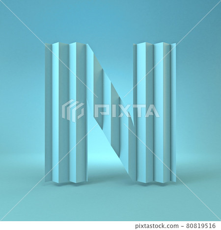 Cold blue font Letter N 3D 80819516