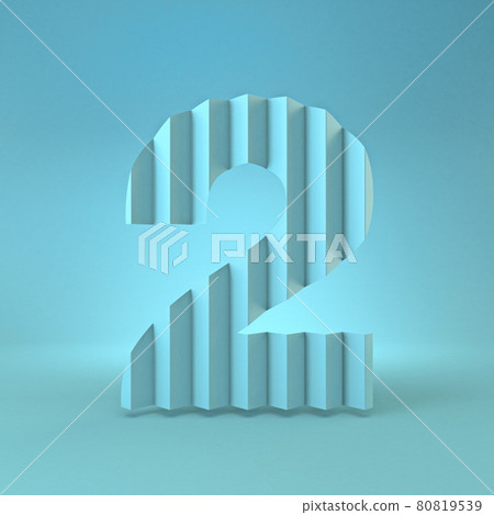 Cold blue font Number 2 TWO 3D 80819539