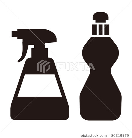 噴霧和液體洗滌劑的簡單圖標/白色背景 80819579