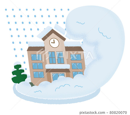遭受雪崩的學校的矢量圖 遭受雪崩的學校的矢量圖 80820070