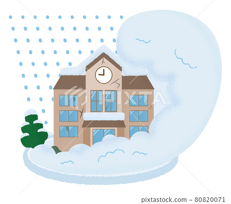遭受雪崩的學校的矢量圖 遭受雪崩的學校的矢量圖 80820071