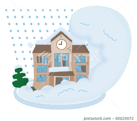 遭受雪崩的學校的矢量圖 遭受雪崩的學校的矢量圖 80820072