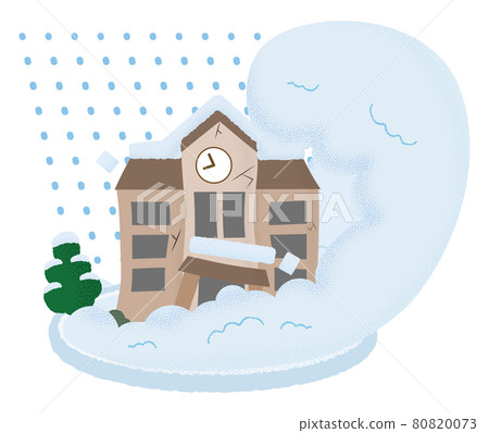 遭受雪崩的學校的矢量圖 遭受雪崩的學校的矢量圖 80820073