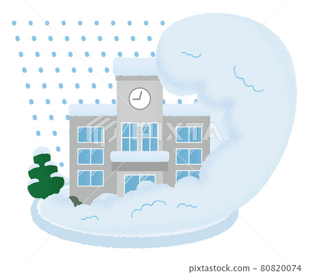 遭受雪崩的學校的矢量圖 80820074
