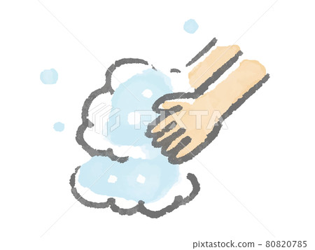 用柔軟的觸感洗手的插圖 80820785