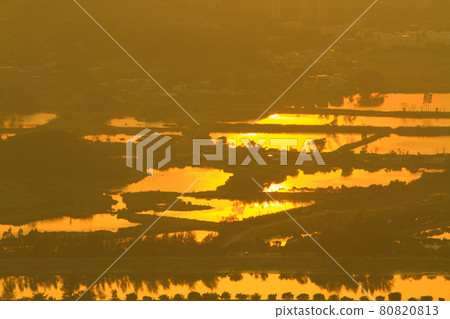 a view at Kai Kung Leng, fish pond of Nam Sang Wai, Yuen Long a view at Kai Kung Leng, fish pond of Nam Sang Wai, Yuen Long 80820813