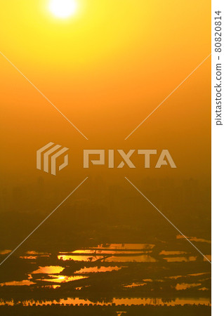 a view at Kai Kung Leng, fish pond of Nam Sang Wai, Yuen Long a view at Kai Kung Leng, fish pond of Nam Sang Wai, Yuen Long 80820814