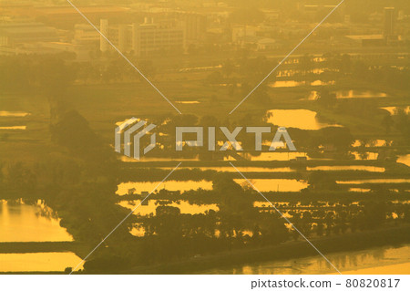 a view at Kai Kung Leng,  fish pond of Nam Sang Wai, Yuen Long 80820817