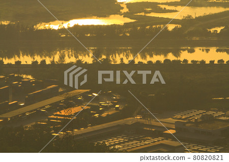 a view at Kai Kung Leng,  fish pond of Nam Sang Wai, Yuen Long 80820821