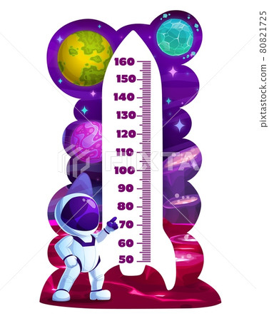 Cartoon spaceship and astronaut kids height chart Cartoon spaceship and astronaut kids height chart 80821725
