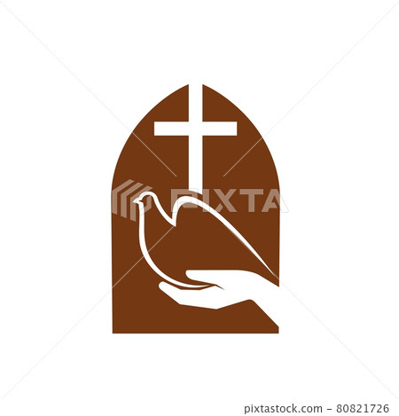 Christianity religion symbol, cross, dove of peace Christianity religion symbol, cross, dove of peace 80821726