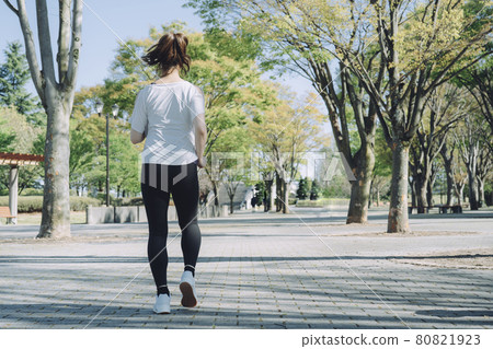 女人走路/鍛煉(後視圖) 女人走路/鍛煉(後視圖) 80821923