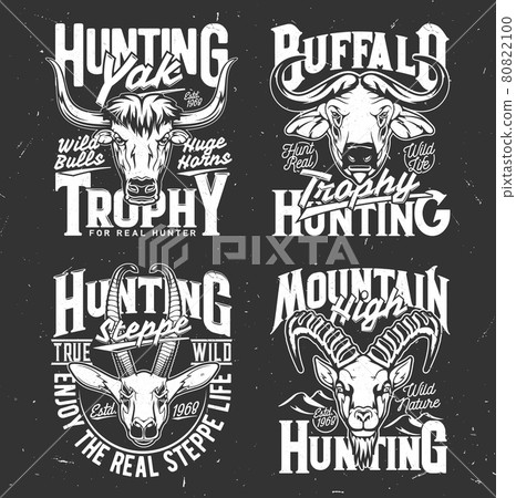 Tshirt print with goat, buffalo, yak and gazelle Tshirt print with goat, buffalo, yak and gazelle 80822100