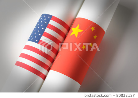 Image of national flag America China Image of national flag America China 80822157