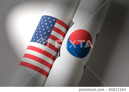 Image of national flag America South Korea Image of national flag America South Korea 80822164
