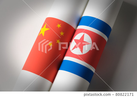 Image of national flag China North Korea 80822171