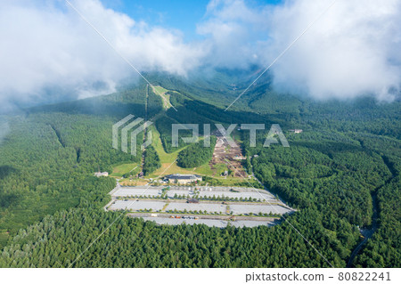 "Yamanashi Prefecture" Kiyosato / Utsukushimori aerial view "Yamanashi Prefecture" Kiyosato / Utsukushimori aerial view 80822241