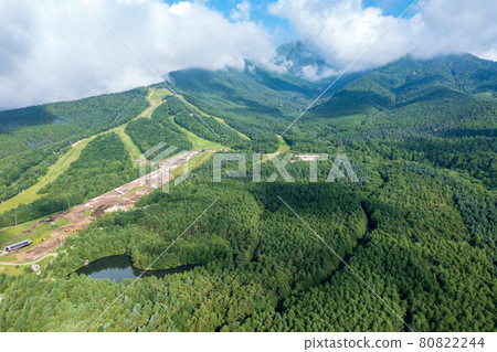 "Yamanashi Prefecture" Kiyosato / Utsukushimori aerial view "Yamanashi Prefecture" Kiyosato / Utsukushimori aerial view 80822244