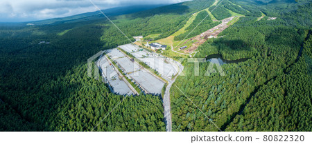 "Yamanashi Prefecture" Kiyosato / Utsukushimori aerial view "Yamanashi Prefecture" Kiyosato / Utsukushimori aerial view 80822320