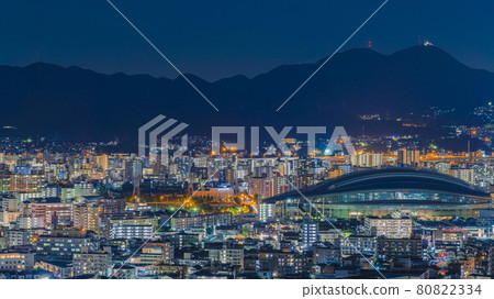 城市夜景壁紙文字空間福岡縣 照片素材 圖片 圖庫