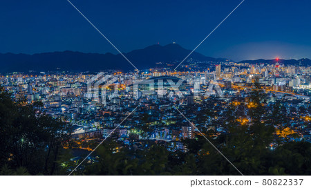 城市夜景壁紙文字空間福岡縣 照片素材 圖片 圖庫