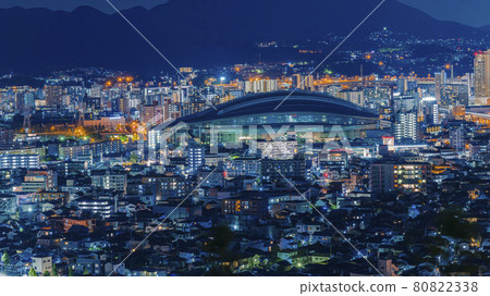城市夜景壁紙文字空間福岡縣 照片素材 圖片 圖庫