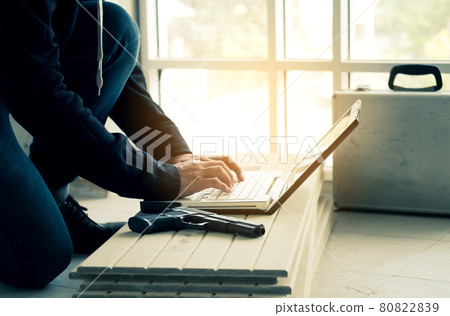 Computers are used by black hackers to steal or attack data on servers. Cybercrime on the internet is a growing problem. Work in a secure facility. Computers are used by black hackers to steal or attack data on servers. Cybercrime on the internet is a growing problem. Work in a secure facility. 80822839