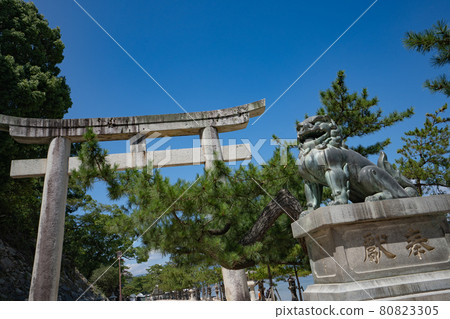 Miyajima Torii near Mikasahama <Hiroshima Prefecture / August> 80823305
