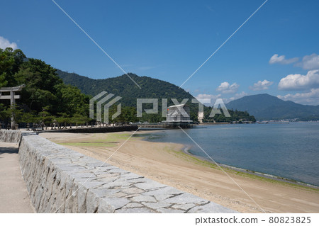 從三笠濱眺望嚴島神社的大鳥居<廣島縣宮島市/8月> 從三笠濱眺望嚴島神社的大鳥居<廣島縣宮島市/8月> 80823825