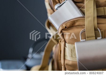 Mountaineering backpack and skittle camping equipment image 80824887