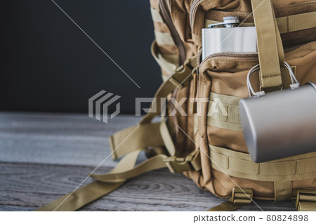Mountaineering backpack and skittle camping equipment image Mountaineering backpack and skittle camping equipment image 80824898