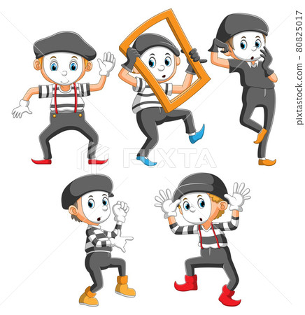 The collection of the pantomime with the different expression  80825017