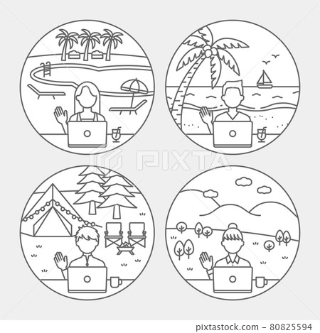 Worcation image in the sea, mountains, pools, campsites 80825594